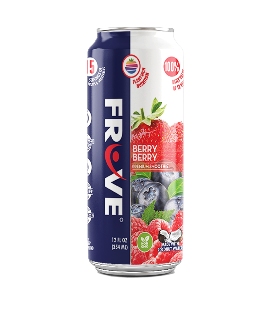 Fruve Super Juice label featuring no added sugar, real fruit and vegetable extracts, and essential nutrients like antioxidants, vitamins, and minerals