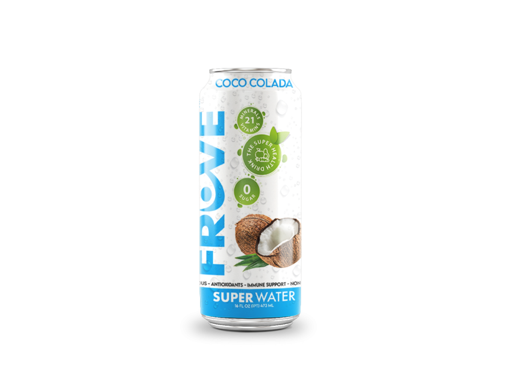 Looking for a cleaner, more refreshing way to hydrate? FrUve Super Water Coco Colada is a light, tropical-inspired drink with zero sugar and just 1–2 net carbs per serving. Each 16 oz can packs in the goodness of 15 servings of fruits and vegetables and delivers 100% of your daily value of 21 essential vitamins and minerals. It's a deliciously simple way to nourish your body—without the sugar crash.